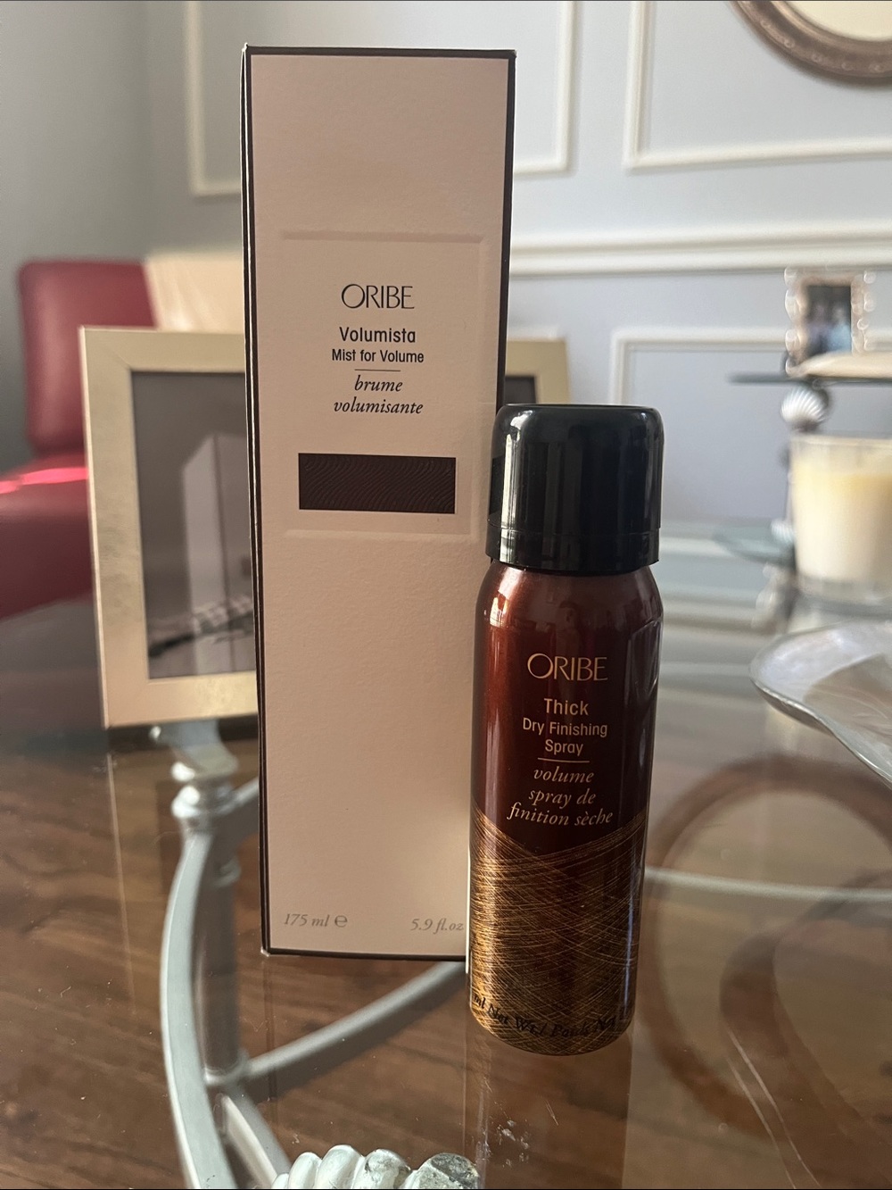 Oribe Volumista Thick Dry Finishing Spray — Copper Brown & Black